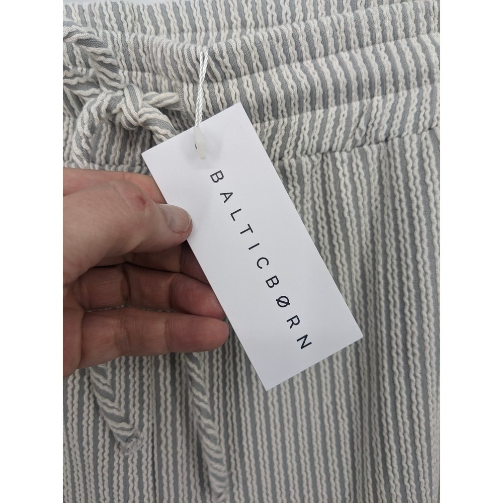 Baltic Born Cream Striped Lounge Shorts XL Drawstring Comfort Casual Neutral NWT - Picture 4 of 9